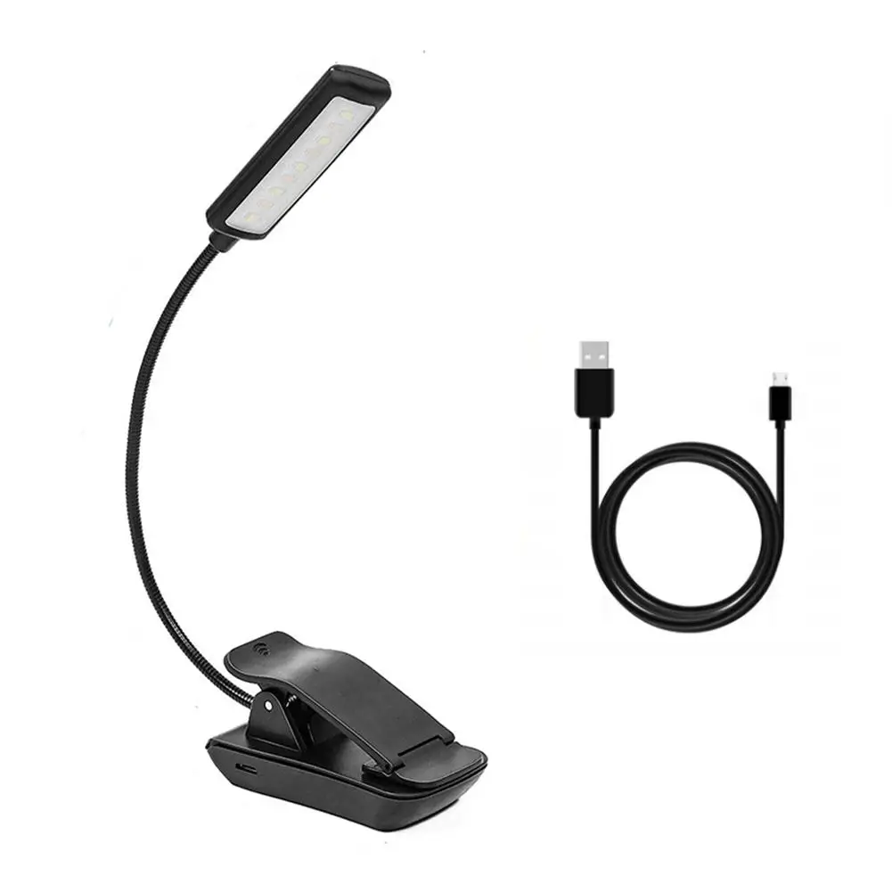 USB зарядный книжный светильник светодиодный прикроватный для чтения с зажимом 9