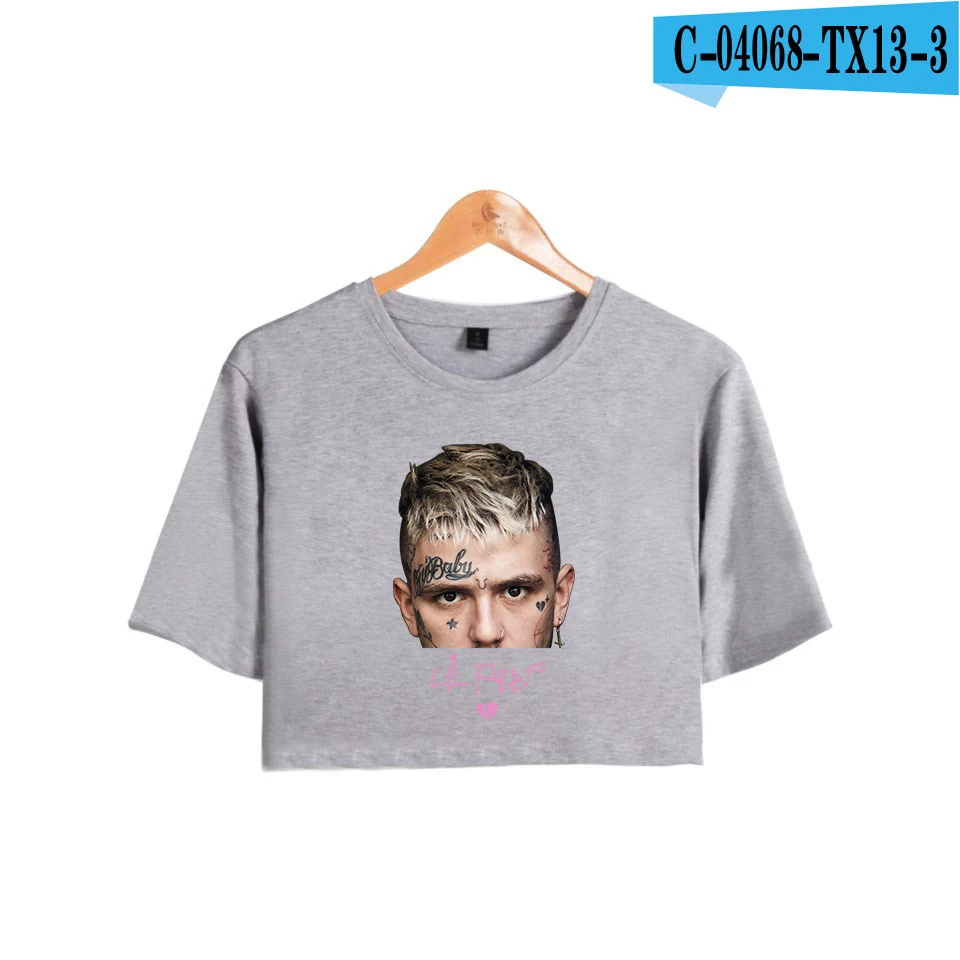 Lil, открытый укороченный топ, хлопок, Женская Сексуальная футболка, милая новая футболка с коротким рукавом, верхняя одежда, модная летняя футболка - Цвет: Gray