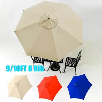 

New Patio Umbrella Top Canopy Replacement Cover fit 9/10' 8 Rib Garden Outdoor Market Beach Waterproof Canopy Sun Shelter Cover