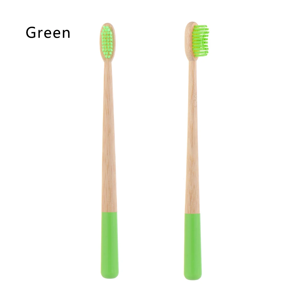 1PC Bamboo Toothbrush Vegan Biodegradable Eco Soft Medium Dental Health Natural Brush Wood Handle Oral Hygiene Care Tools - Цвет: green