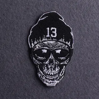 

Zombie Punk/Skeleton Patch Iron On Patches On Clothes Stripe Sticker Skull Embroidered Patches For Clothing Stickers Applique