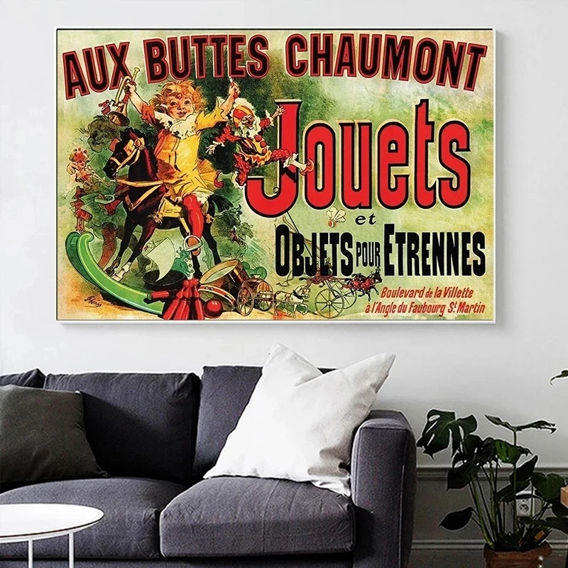Aux Buttes Chaumont Jouets Friends Printed Canvas Picture Multiple Sizes 