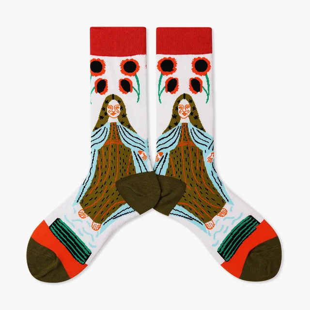 Autumn/Winter Couples Skateboard Sox Creative Abstract Art Harajuku Hip Hop Streets Tide Socks Colorful Funny Socks Skarpetki 6