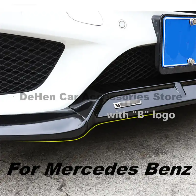 ABS Car Front Bumper Fins Body Spoiler Canard Lip Splitter For Mercedes Benz GLC X253 2015 2016 2017 2018 2019 