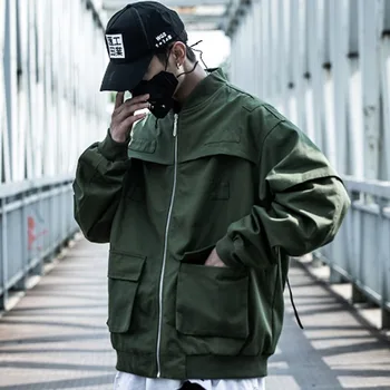 

Moda 2019 estilo japonês kanji bordado jaqueta masculina 100% algodão moda manga longa casaco