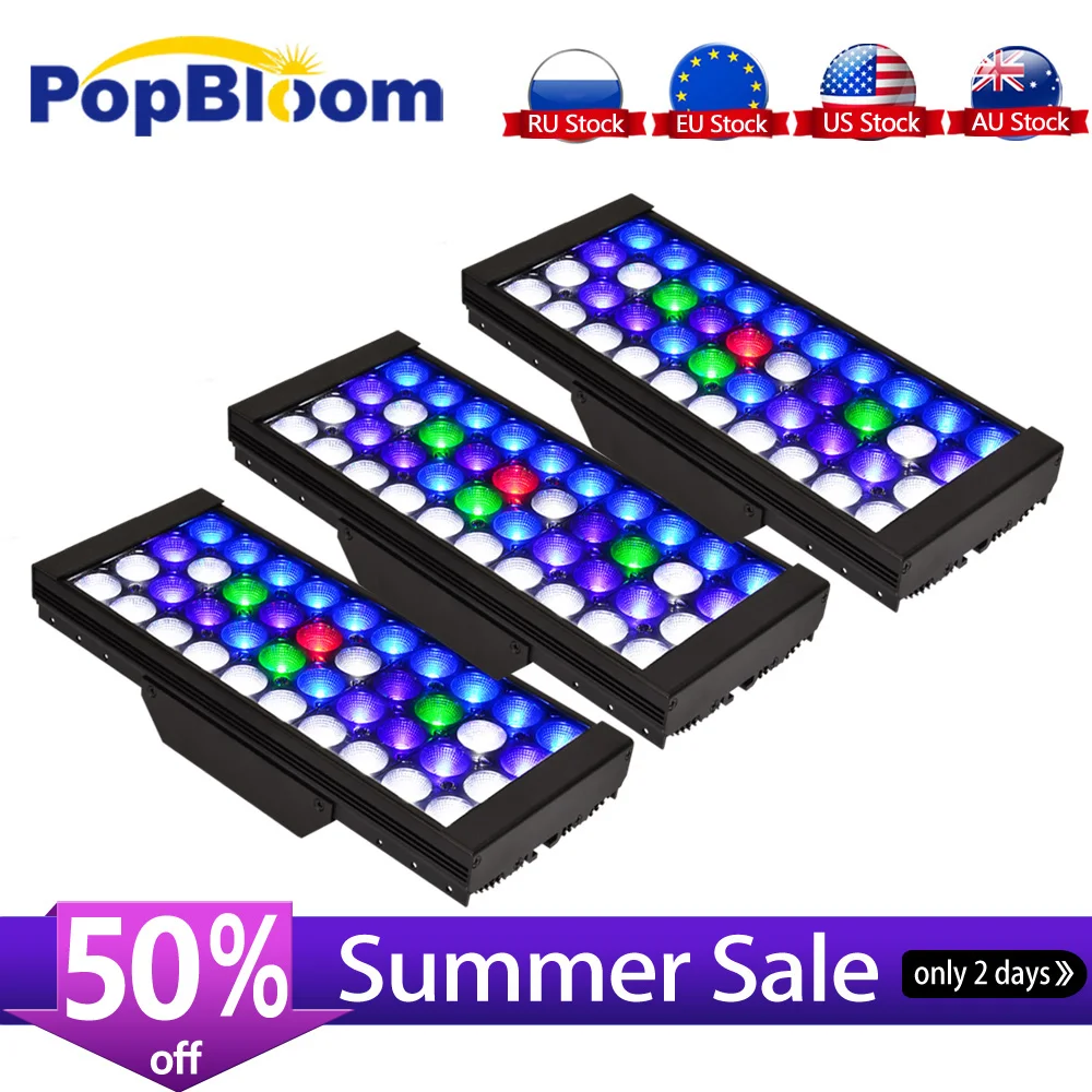 3 шт PopBloom аквариумный светодиодный светильник ing для 150 см/60 "рифовый аквариума