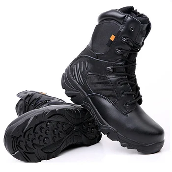

UPUPER Men Hiking Shoes Outdoor Special Force Army Boots Waterproof Leather Shoes Men Sneakers Combat Safety Boots