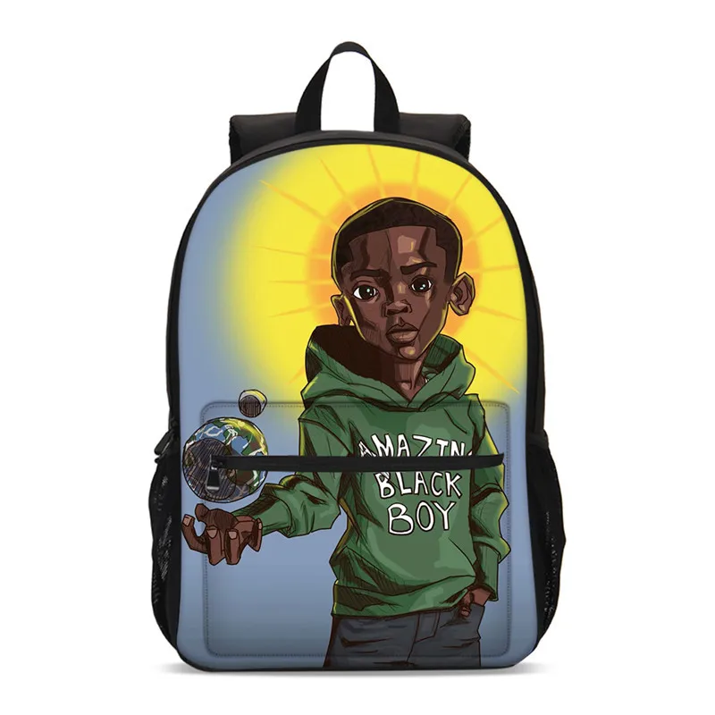 Детский Школьный рюкзак Mochila с мультипликационным принтом, рюкзак в Африканском и американском стиле для мальчиков, школьный рюкзак для подростков - Цвет: Многоцветный