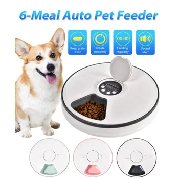 

LCD Display Automatic Pet Feeder for Dry Wet Food,Dogs Detachable Large Capacity Digital Timer Feeder with 6 Meals 6 Grids