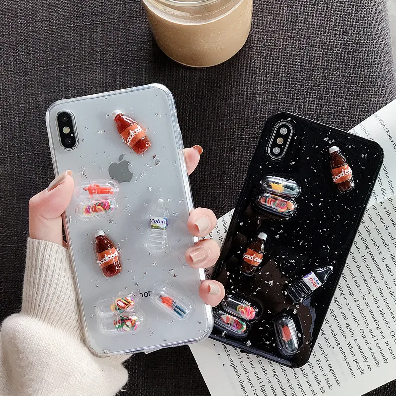 

Fashion Soft Silicone Cover Pop Up Bottle Case for IPhone XS Max XR X 6 6S 7 8 Plus 8 TPU Phone Cases & Covers