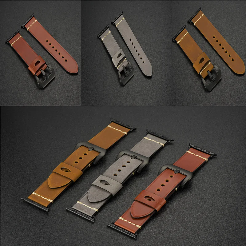 Ремешок из натуральной кожи для Apple Watch Band Series 5 4 3 2 1 для iWatch 38/40/42/44 мм Watcb браслет кожаный браслет на петле