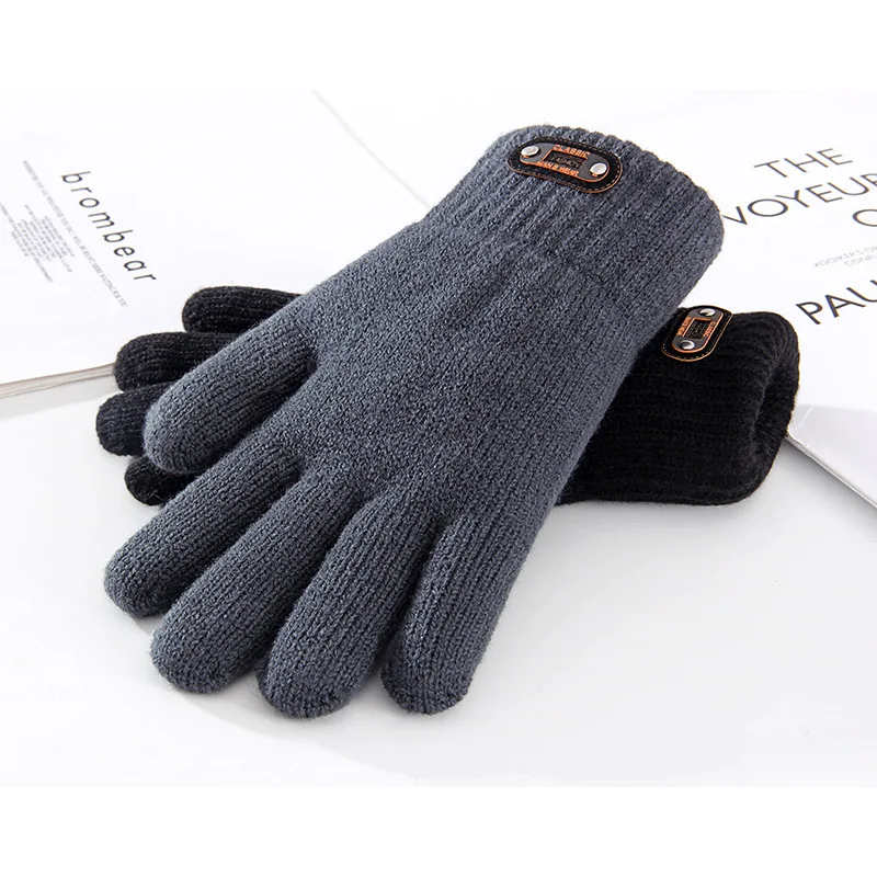 

Winter Touch Screen Gloves For Men Outdoor keep warm coral fleece Gloves Skin-friendly Soft Elastic Thick Knitted Men's Gloves