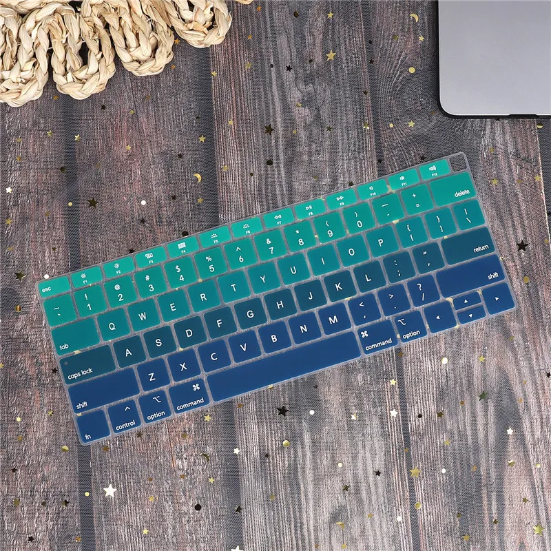 Американская версия, силиконовый чехол для клавиатуры Macbook New Air 13, защита клавиатуры, градиентные изменения цвета, модель; A1932