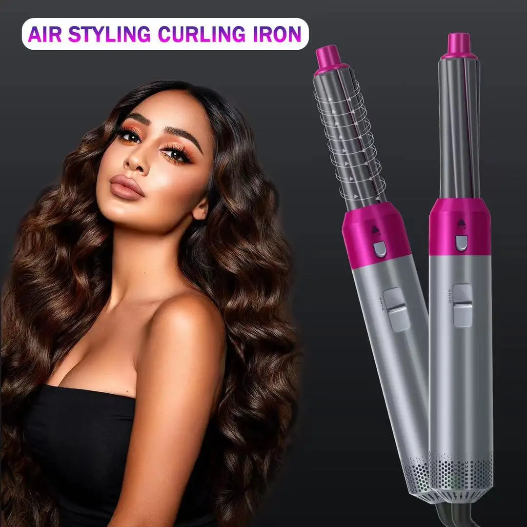 Secador de Cabelo Salão de Beleza Ferro com Cabelo 5 em 1 Escova Profissional Curling Encaracolado Endireitar Estilo Ferramenta 8 curling ferro com cabelo encaracolado endireitar escova estilo ferramenta