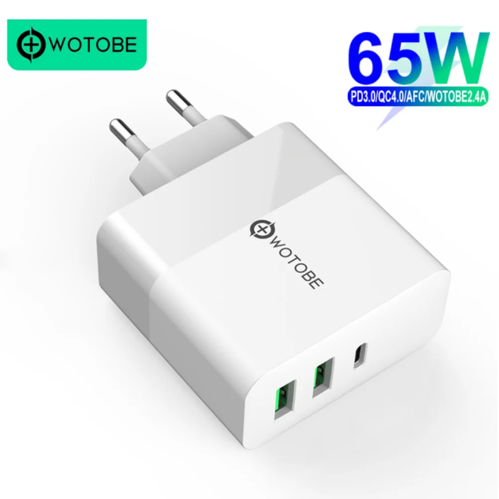 65 watt charger phone 65W TYPE-C USB-C Power Adapter,1Port PD65W QC3.0 Charger For USB-C Laptops MacBook Pro/Air iPad Pro,2port USB for Samsung iPhone charger 100w Chargers