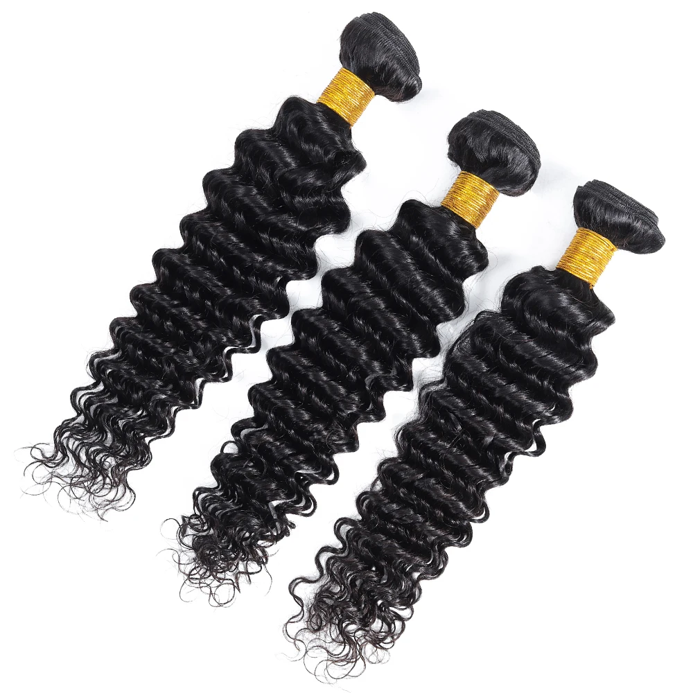 Admutty Hair Peruvian Deep Wave Bundles 100% Human Weave Non Remy Extensions Natural Color Free Shipping | Шиньоны и парики