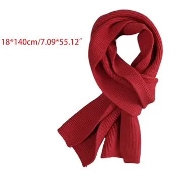 

Student Men Women Scarf Autumn Winter Long Double-sided Dense Knit Warm Scarves 517D