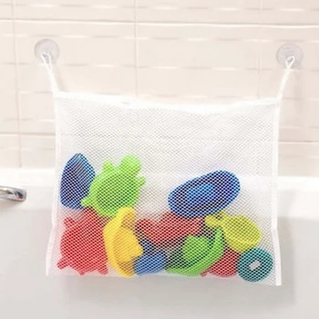 

Suction Cup Storage Bag Drawstring Bathroom Hanging Portable Baby Toy Wall Space Saving Mesh Baby Toys Other Small Items Bag