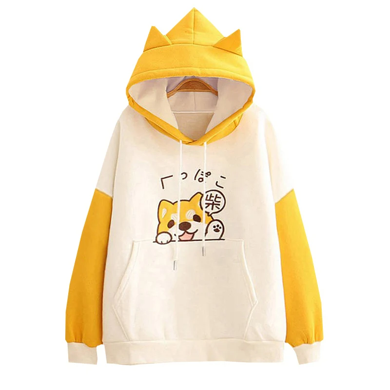 Special Price Sweatshirt Women Hoodies Pullovers Akita Shiba Inu Harajuku Japanese Cute Tops Dog Embroidery 73oK5rwBx