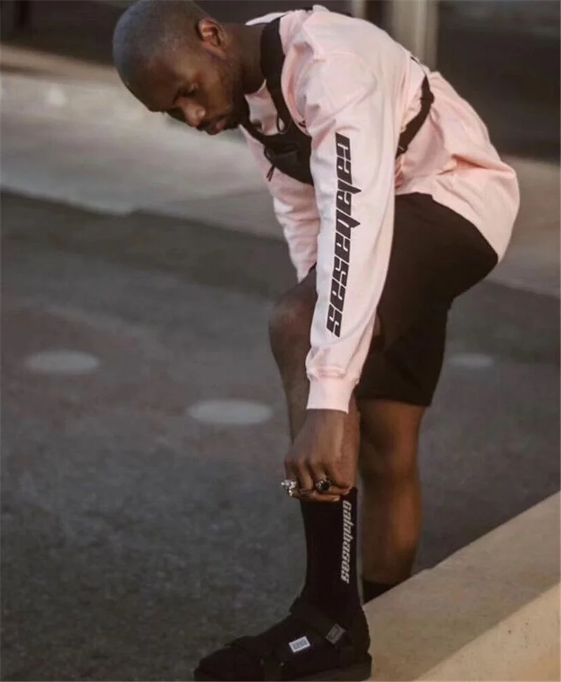 Розовый Calabasas сезон 6 футболка для мужчин и женщин с длинным рукавом 1:1 Высокое качество Повседневная Уличная Calabasas сезон 6 футболка
