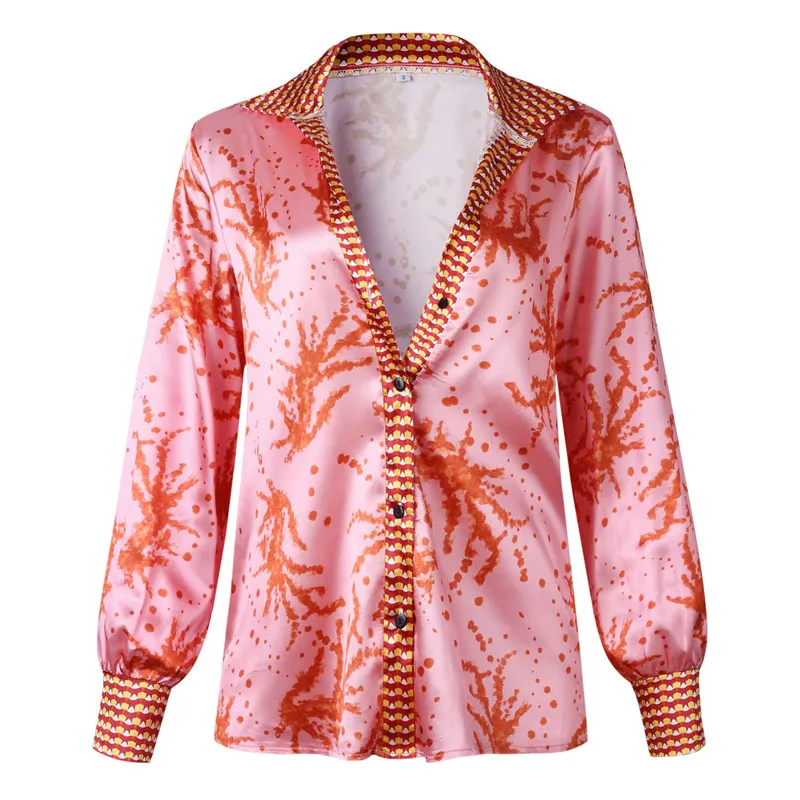 Vsstiar, винтажная атласная блузка с цветочным принтом, рубашка для женщин, плюс размер, элегантная офисная шелковая блузка, женские топы