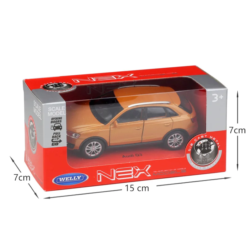 WELLY 1:36 настоящая металлическая модель игрушечного автомобиля Audi Q3 SUV классическое литое под давлением Литье под давлением транспортное средство оттягивающие назад Машинки Игрушки Коллекция для детей подарок