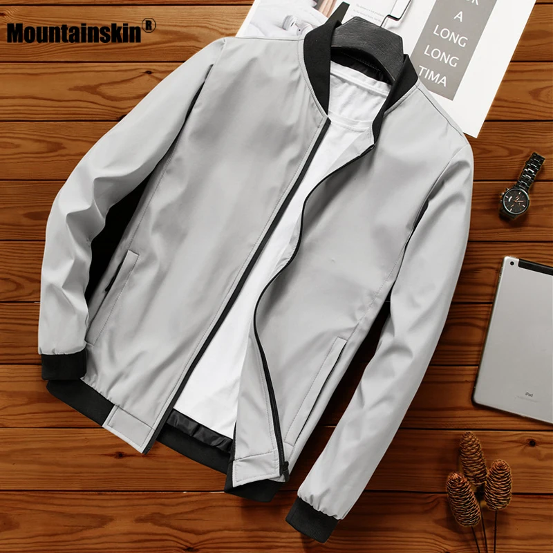 

Mountainskin Mens Jacket Casual Coats Spring Autumn Bomber Jackets Slim Fashion Coat Mens Brand Outerwear Clothing EU Size MT170