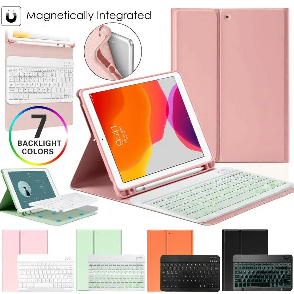

PU Leather Stand Cover For iPad 9.7 inch 2017 2018 With Keyboard Soft TPU Funda Shell For iPad Air Air 2 Shockproof Tablet Case
