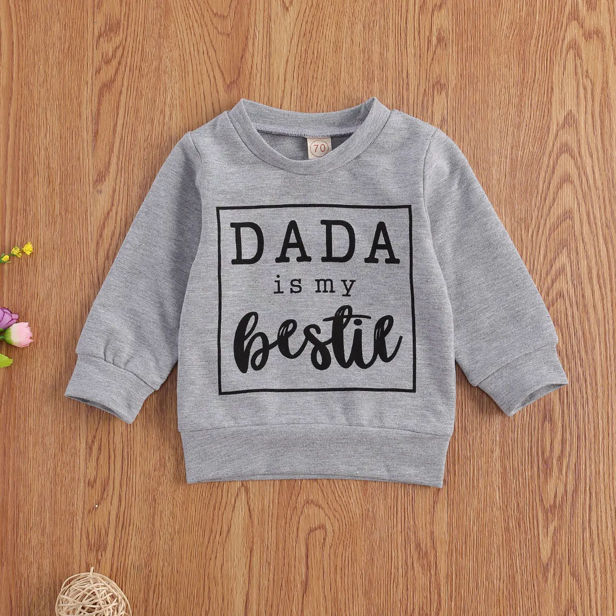 

Трикотажный Свитер Emmababy для новорожденных, с длинным рукавом, круглым вырезом и надписью, на осень