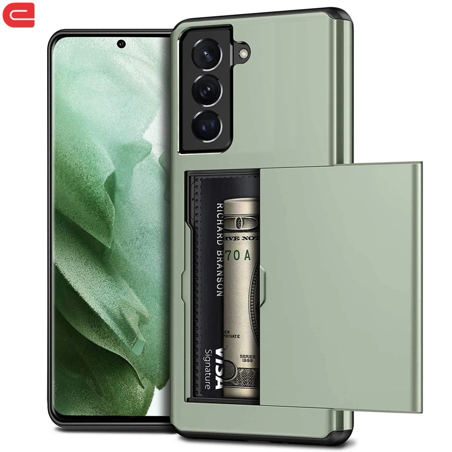 Deluxe Wallet Case with Card Slot and Hidden Armor Cover
