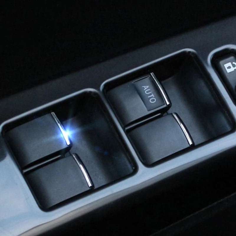 Car Windows Lift Switch Sticker Door Button Interior Chrome Trim Cover Decoration Accessories 