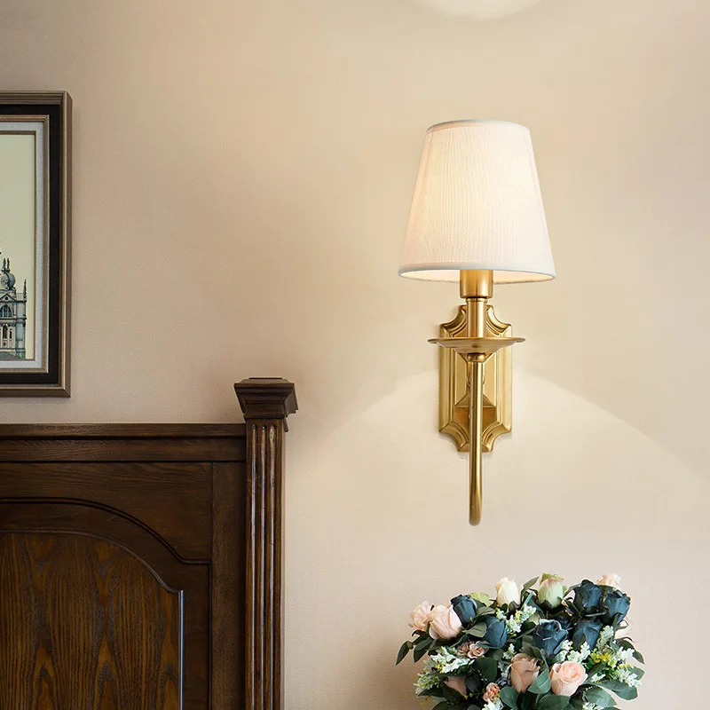 Modern American-Style Double Headed Wall Lamp LED Northern European-Style Retro Indoor Bedside Wall Lamp New Chinese Style Creat
