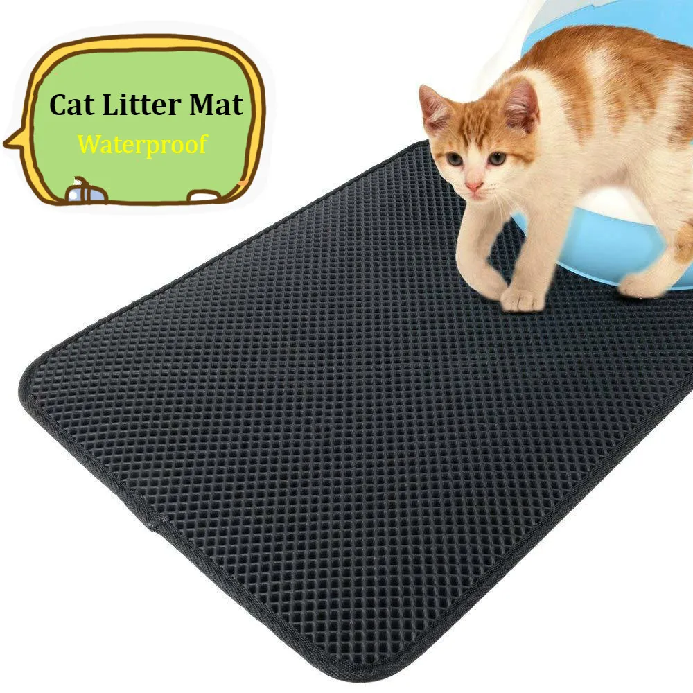 

New Cat Litter Mat EVA Double Layer Litter Cat Pad Trapping Mat Non-slip Pet Litter Box Mat Clean Pad Waterproof Cat Bed Cushion