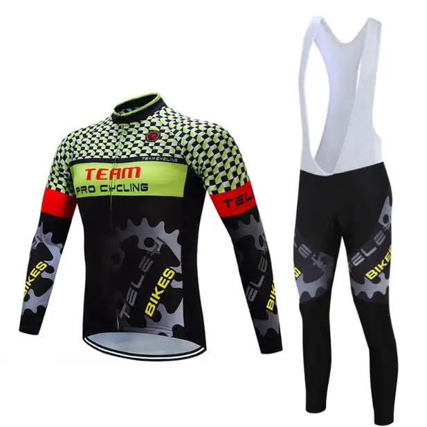Jersey and Pants Комплект одежды с длинными рукавами для езды на велосипеде, мужской летний велокостюм, велоодежда профессиональная велосипедная одежда, костюм, MTB трикотажный комплект, платье - Цвет: Jersey and Pants