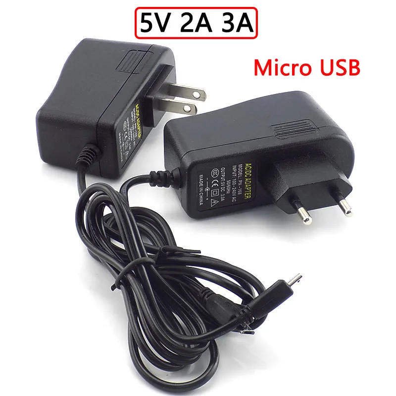 5 в адаптер питания 2A 3A Micro USB адаптер питания зарядное устройство для Raspberry PI 3 Zero модель B + планшетный ПК конвертер США ЕС вилка 5 в адаптер питания 2A 3A Micro USB адаптер питания зарядное устройство для Raspberry PI 3 Zero модель B + планшетный ПК конвертер США ЕС вилка