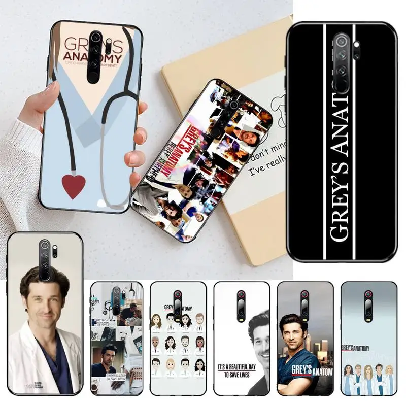 HPCHCJHM Derek Shepherd Greys анатомический плакат черный мягкий чехол для телефона Redmi Note 8 8A 8T
