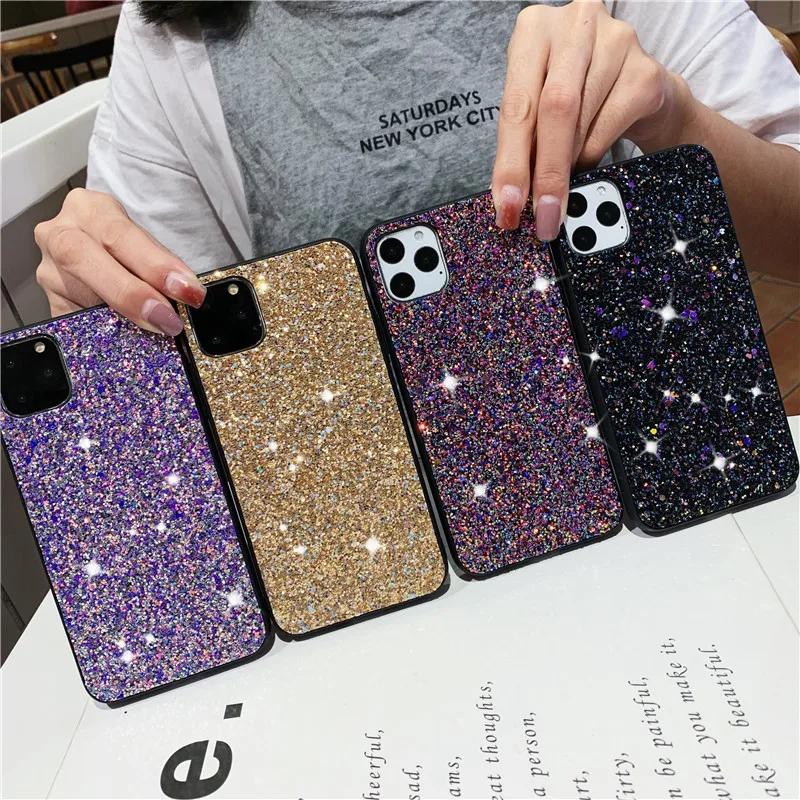 Силиконовый Блестящий блестящий чехол для IPhone 11 Pro Max 6 6S 7 8 X Plus XR XS защитный