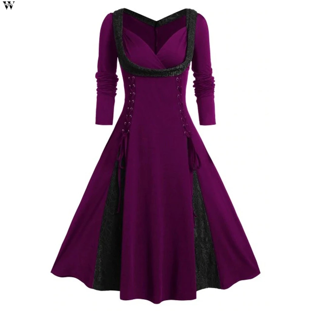 Длинное черное готическое платье, женская одежда в стиле панк, большие размеры, платья для женщин, зима, vestidos verano mujer 10,8