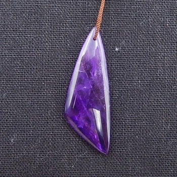 

Natural stone Amethyst Pendant Bead,semiprecious jewelry pendant 45x15x5mm，5.1g