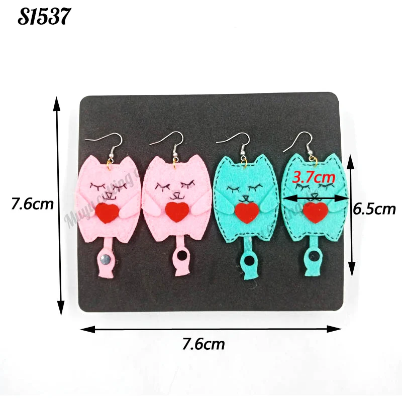 Cat earrings-S1537 Scrapbook cut sky& steel wooden dies Compatible with most machines