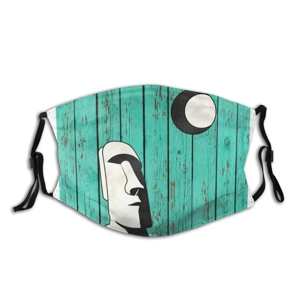 Idle Idol Per Bambini Di Età Anti Polvere Filtro Maschera Fai Da Te In Legno Isola Di Pasqua Isola Di Pasqua Testa Statua Moai Mare Luna Lunare Aggro 