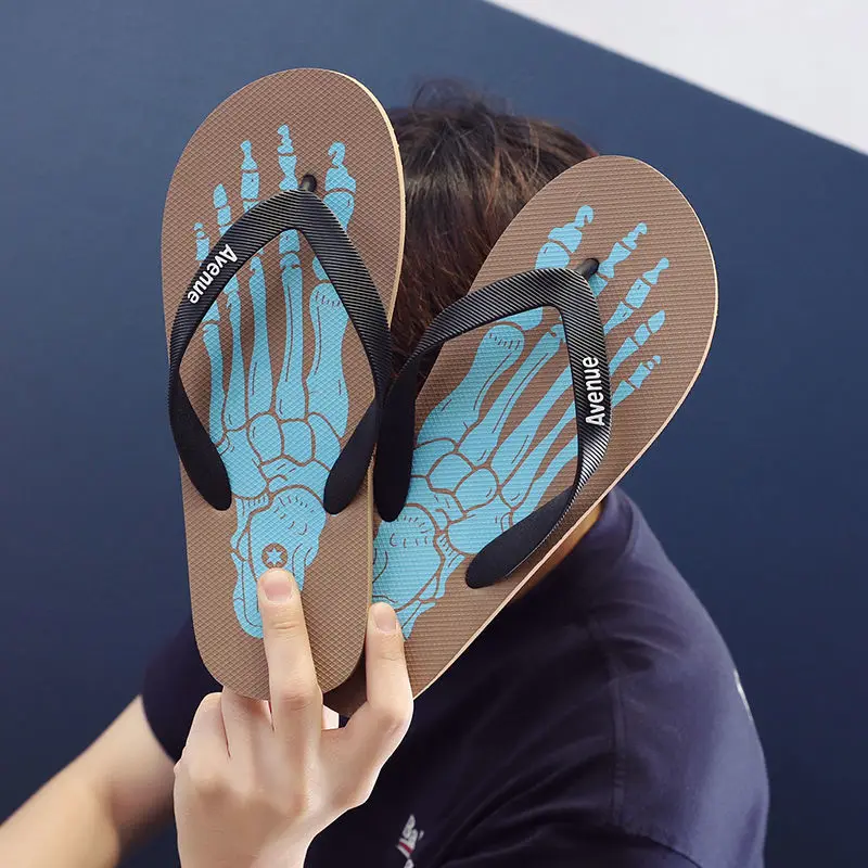 

Herringbone slippers beach shoes pinch rubber personality trend casual wear anti-slip students men's tide fashion slippers