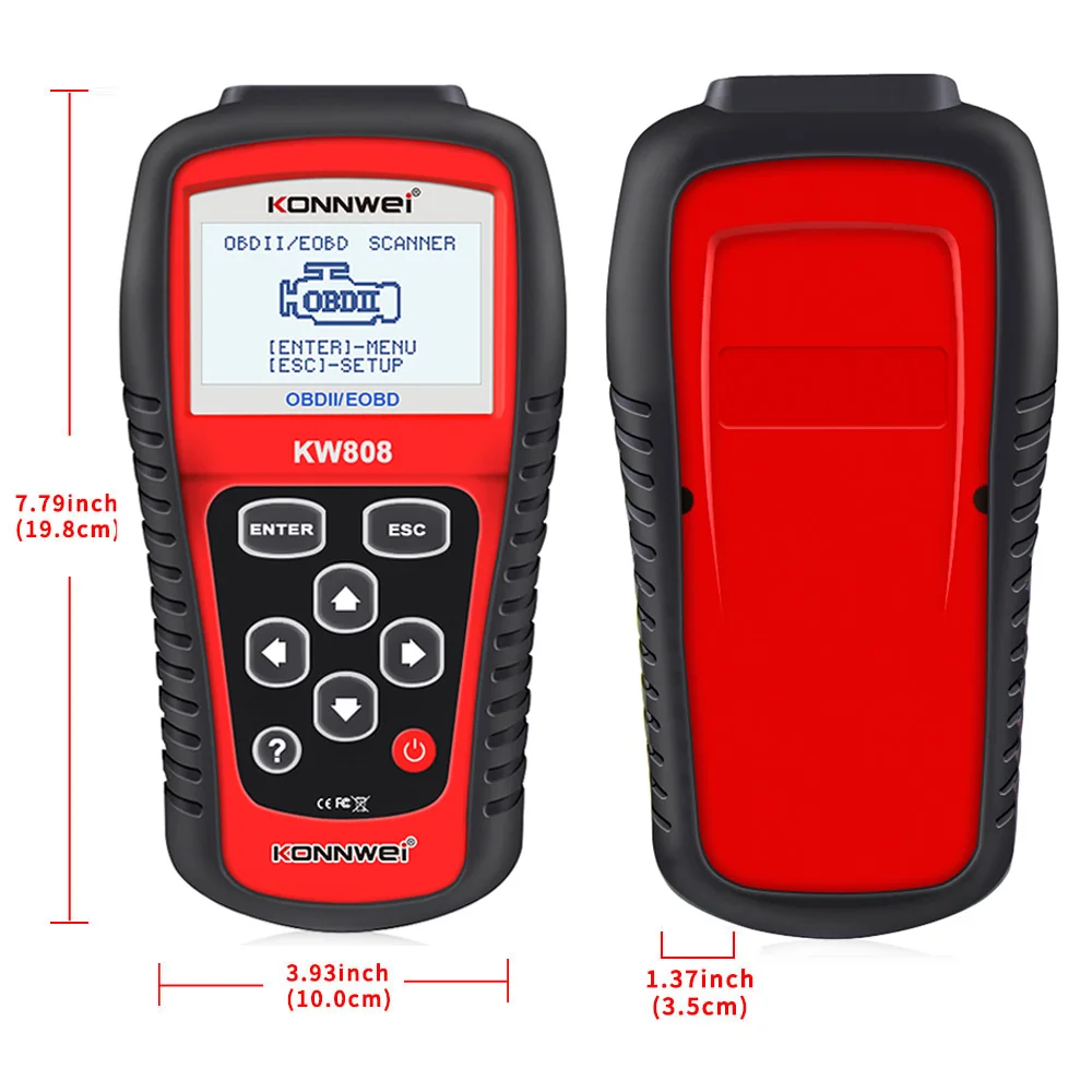 Ручной Автомобильный сканер KONNWEI KW808 OBD II автомобильный диагностический