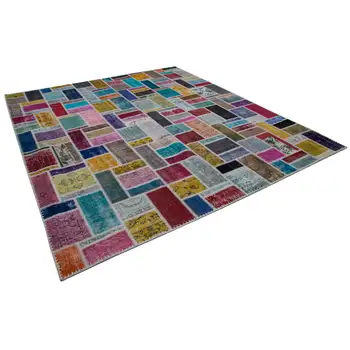 

260x300 Cm Multicolor Handmade Modern Patchwork Rug-8x10 Ft