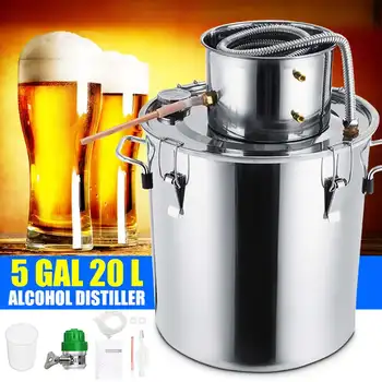 

12/20/30L Kitchen Distiller Water Alcohol Distiller Stainless DIY Home Water Wine Essential Oil Brewing Kit Boiler Making Kit