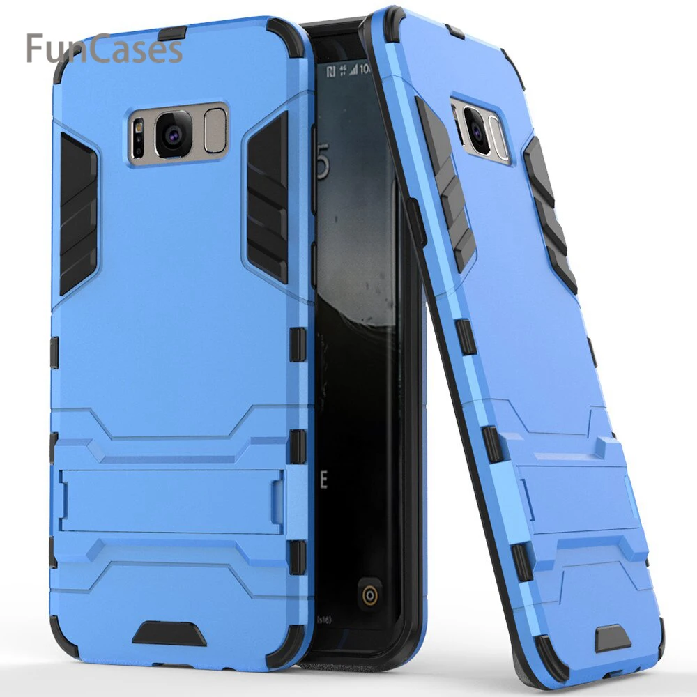 For Samsung Galaxy S8 Plus Case Cover Luxury Iron Man Stand Hard Armor+Soft Silicone TPU for | Мобильные телефоны и