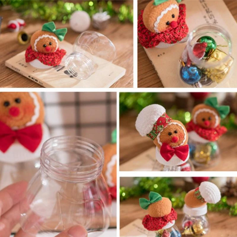 Christmas Gift Bag Candy Jar Storage Bottle Gingerbread Man Socks Fabric Pendant Christmas Ornaments Christmas Tree Pendant