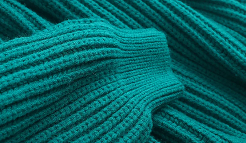 CHICEVER Вязание минималистичный женский свитер с высоким воротником фонарь рукав нерегулярный женский свитер, пуловер Осенняя мода