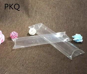 

30pcs Waterproof Transparent PVC Box New Long Style Chocolate Candy Box Pillow Box For Hair Extension Packaging Box 2.8x7x19.5cm