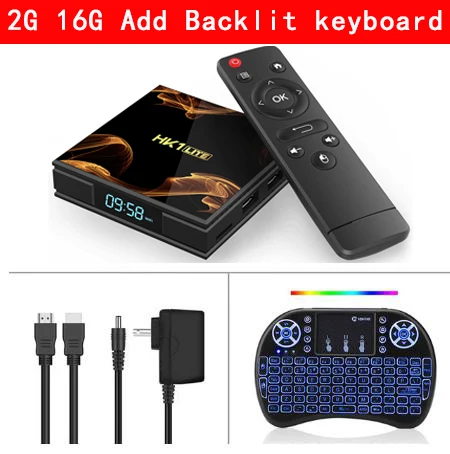 2G 16G Add keyboard Новинка! HK1 LITE Android tv BOX Android 9,0 Smart tv Box 2 Гб 16 Гб RK3228A четырехъядерный WiFi 4K медиаплеер телеприставка PK X96 mini - Цвет: 2G 16G Add keyboard